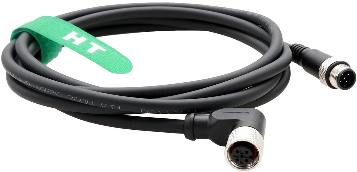 HangTon Actuator Sensor Shielded Cable, M12 A-coded 5 pin male to 5 pin female right angle for industrial control - ShopVlot
