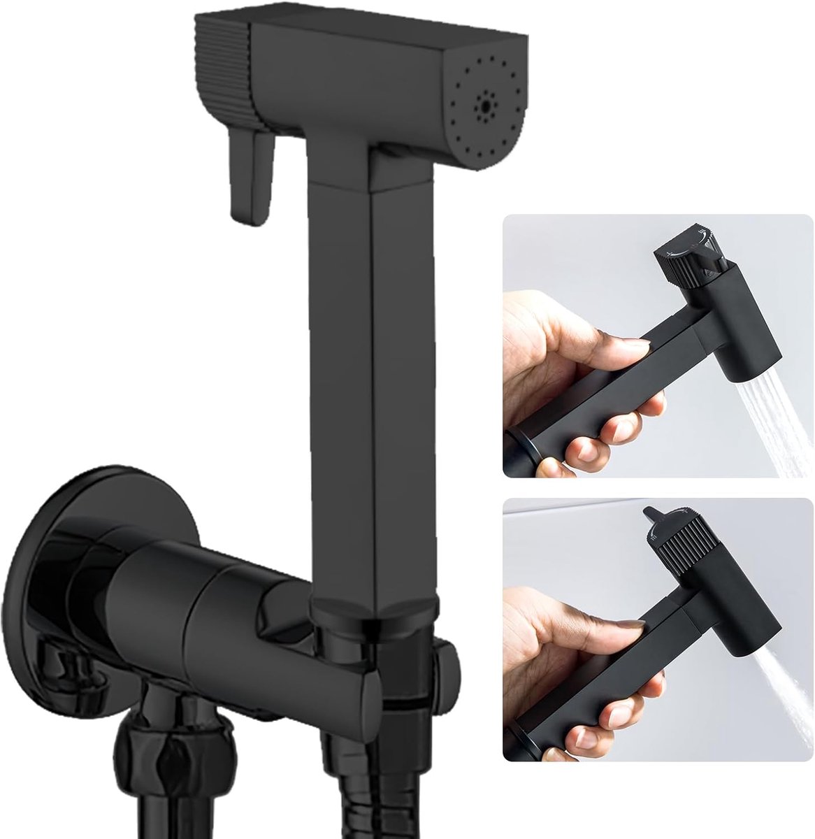 Handheld bidet sprayer toilet - zwart - messing handdouche - ideaal voor reinigen - ShopVlot