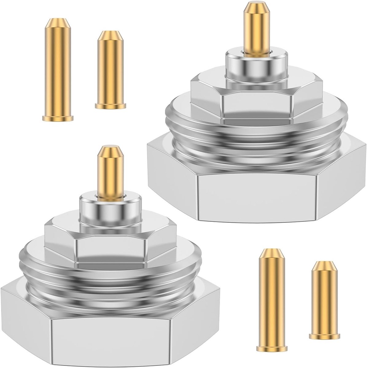 SnelShoppen - Radiator Adapter M30 x 1.0 naar M30 x 1.5, Thermostaat Ventiel, Fijn Draad, Thermostaat/ Thermostaatkop Adapter, Set van 2