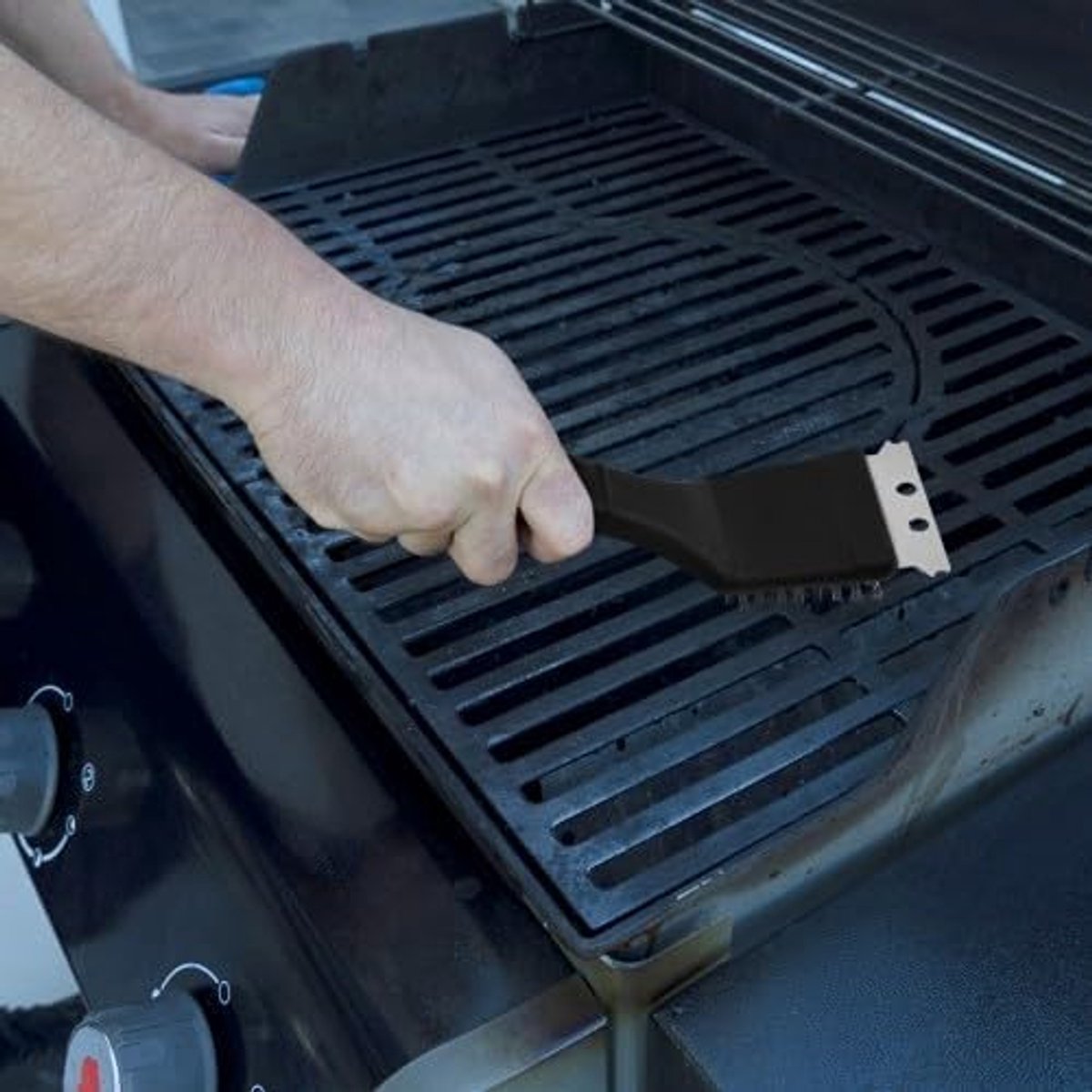 SnelShoppen - 2 Stuks Grillborstels - Roestvrijstalen Grillborstels met Draadborstel en Schraper voor Gas, Elektrische, Houtskool Grill en Rookoven -