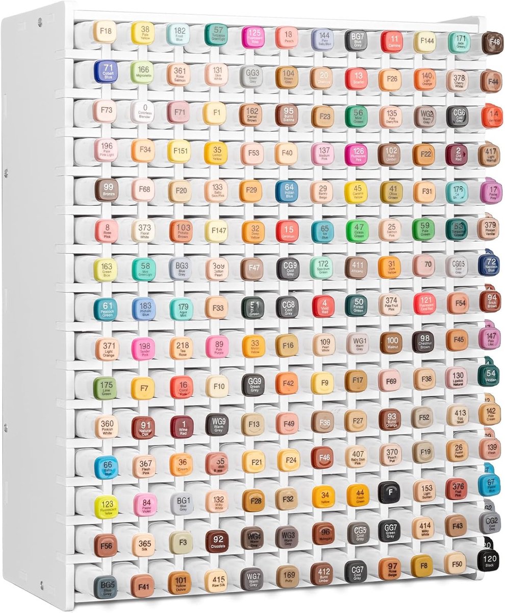 SnelShoppen - Kinderen PVC Marker Organiser Rack met Schroeven - Creatieve Bureau Organizer voor 180 Copic Ohuhu Markers - Duurzaam en Robuust