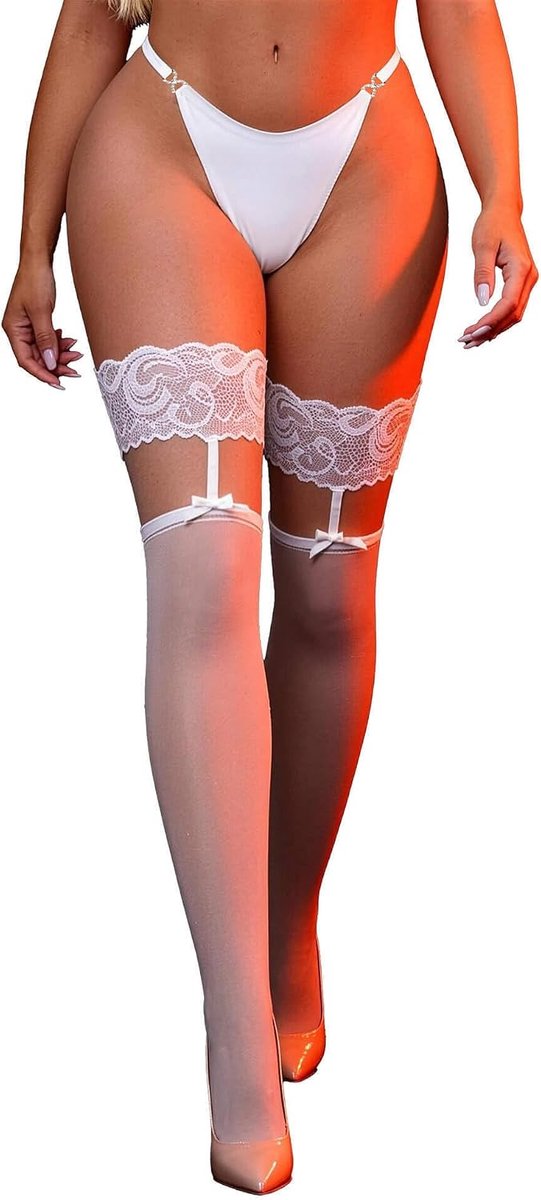 Pantyhoses met Lijm XS-5XL - Kant en Zijde - Sexy Transparant - Perfect voor de Zomer - ShopVlot