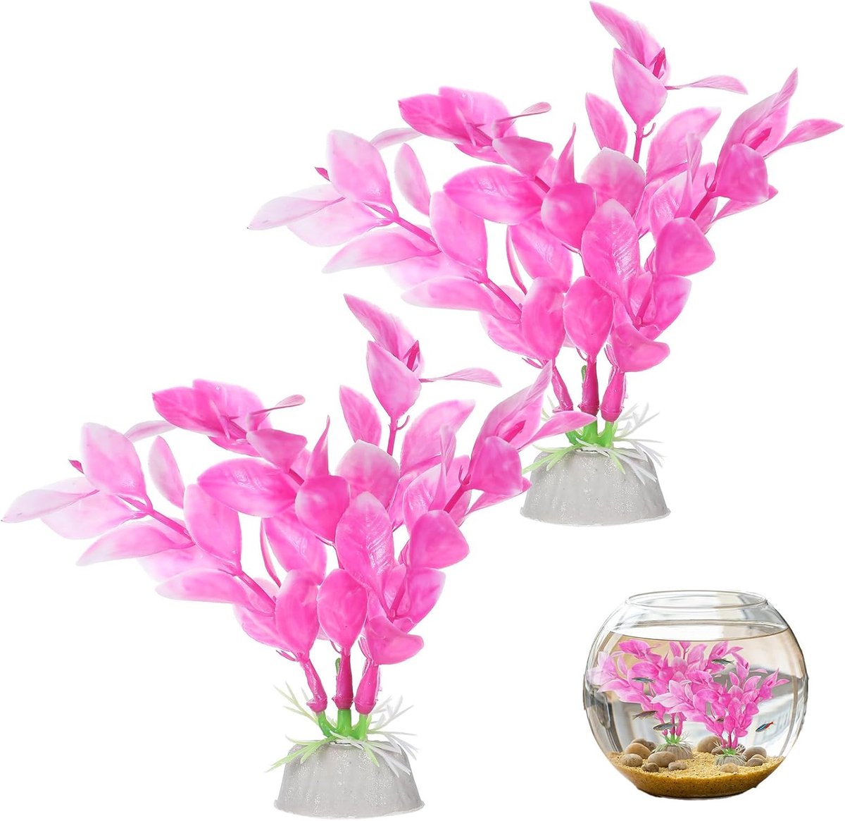 Aquariumplanten kunstmatig 10 cm - zijden planten - veilig voor betta-vissen - natuurlijke uitstraling - ShopVlot