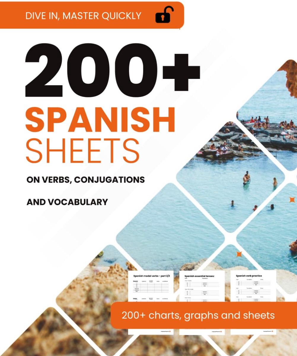 200+ Spanish verb, conjugation & vocabulary sheets: Graphs, worksheets and patterns to take your Spanish to the next - ShopVlot