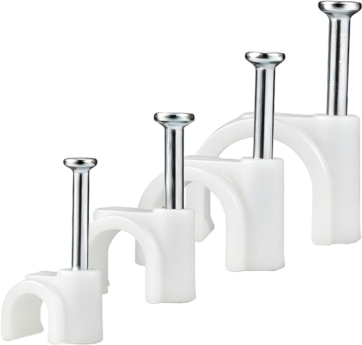 Wandkabelbinders 400 stuks - 4 maten 4/6/8/10 mm - wit - kabelorganizer voor een nette ruimte - ShopVlot