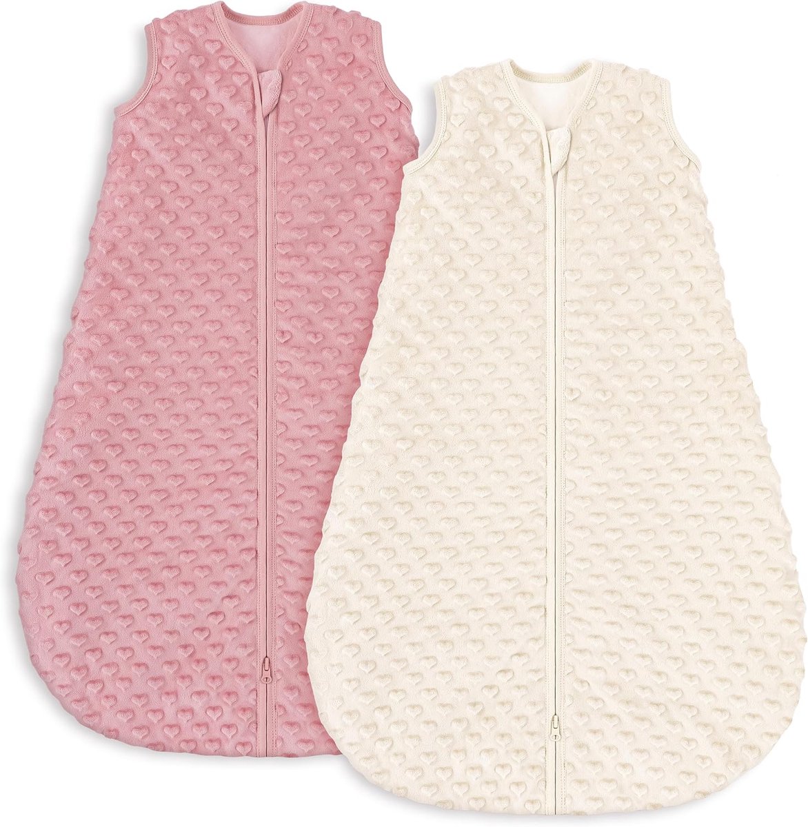 SnelShoppen - Baby Slaapzak 2 Stuks 1.5 Tog Katoen Voor Pasgeborenen 0-6 Maanden Zacht en Comfortabel Voor Lente en Herfst Beige en Apricot