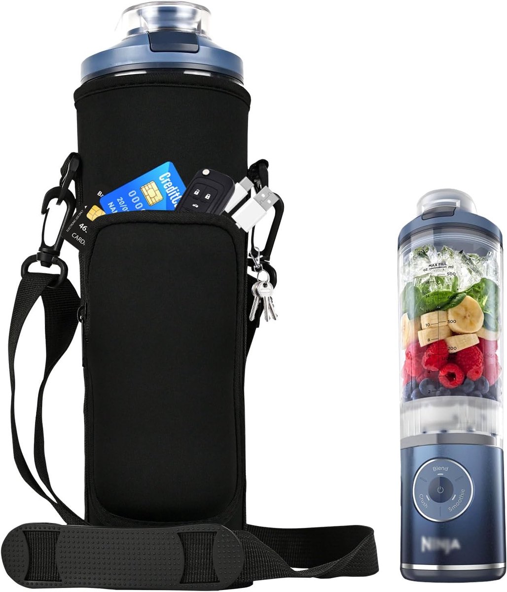 SnelShoppen - AF-WAN Portable Mixer Tas voor Ninja Blast Max - Geïsoleerde Mixer Case met Cross Strap - Zwart - Perfecte Pasvorm voor Keuken en Reizen