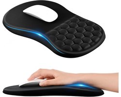 Muismat met Polssteun en Massagedesign, Ergonomic Mouse Pad, Zwart