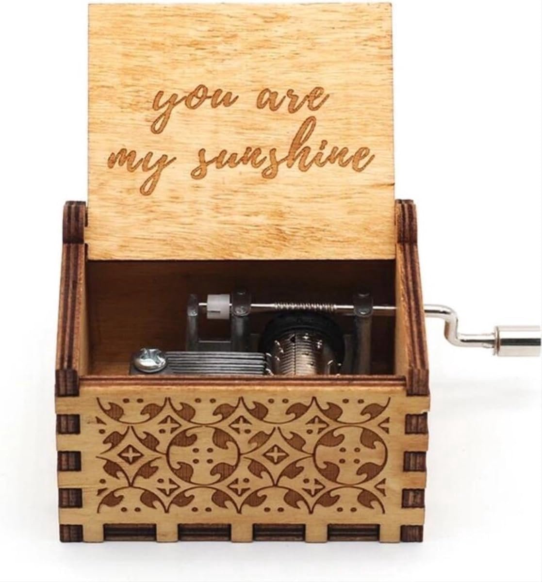 SnelShoppen - Muziekdoosje Hout - Muziekspeler Cadeau - 'You are my Sunshine' - Schattig en Uniek Cadeautje voor Kinderen en Volwassenen - Perfect voo