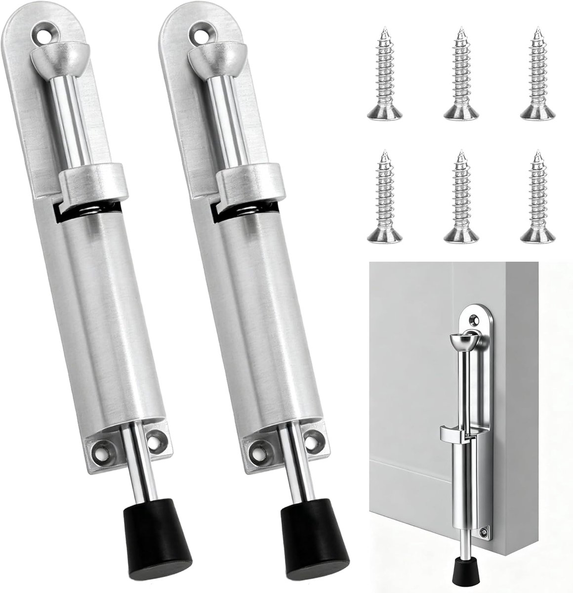 2 stuks deurstopper met pedaal, deurstopper voor veerdeur, deurstopper van zinklegering voor binnen en buiten - ShopVlot