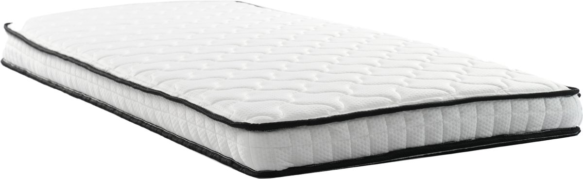 Binnenveringsmatras - 90x190 cm - Ergonomisch Ontwerp - Stof en Metaal - Slaapkamer - Wit