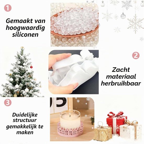 Siliconen vormen voor huizen, gietvormen dienblad, gietvorm, kaarsenhouder, siliconen vorm, huis, theelicht, gietvorm, vaas, gietvormen, siliconen huizen, gipsvormen voor gips en kaarsen — afbeelding 3