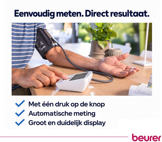 Eenvoudig meten. Direct resultaat. Met één druk op de knop. Automatische meting. Groot en duidelijk display.