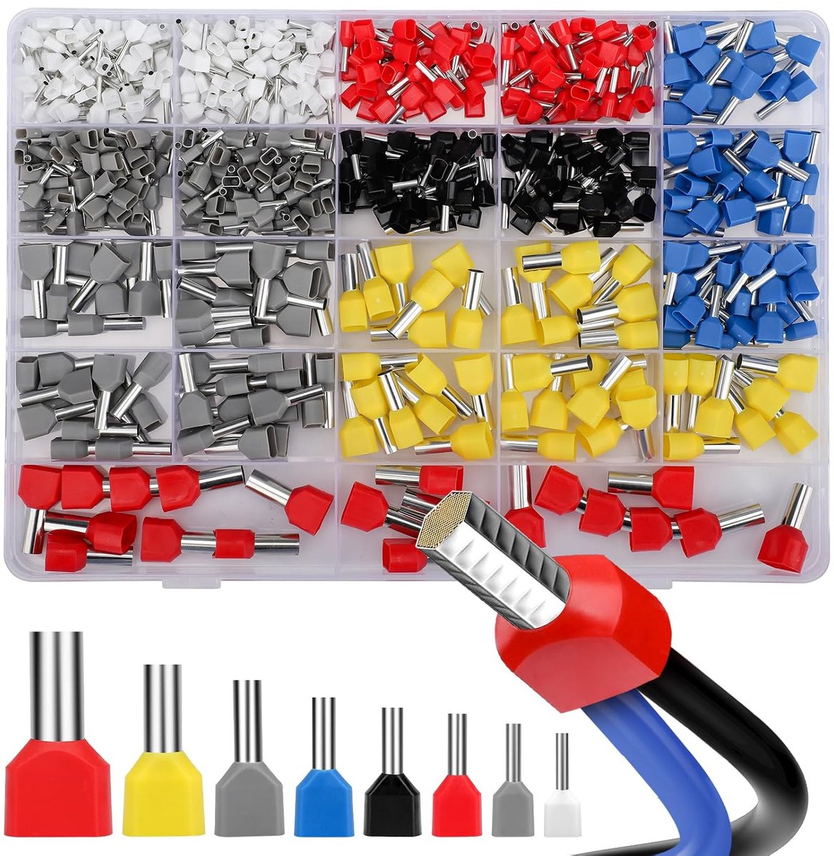 Isolatie ferrules 600 pcs - 0.5 - 10 mm² - multicolour - ideaal voor kabelverbindingen - ShopVlot