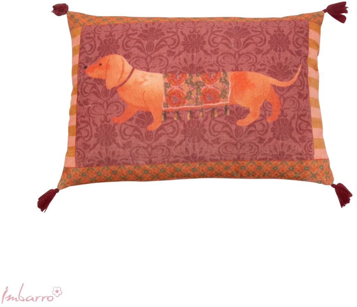 Imbarro Home & Fashion Imbarro - Sierkussen - Dash - Teckel - Velvet - 40 x 60 cm Paars