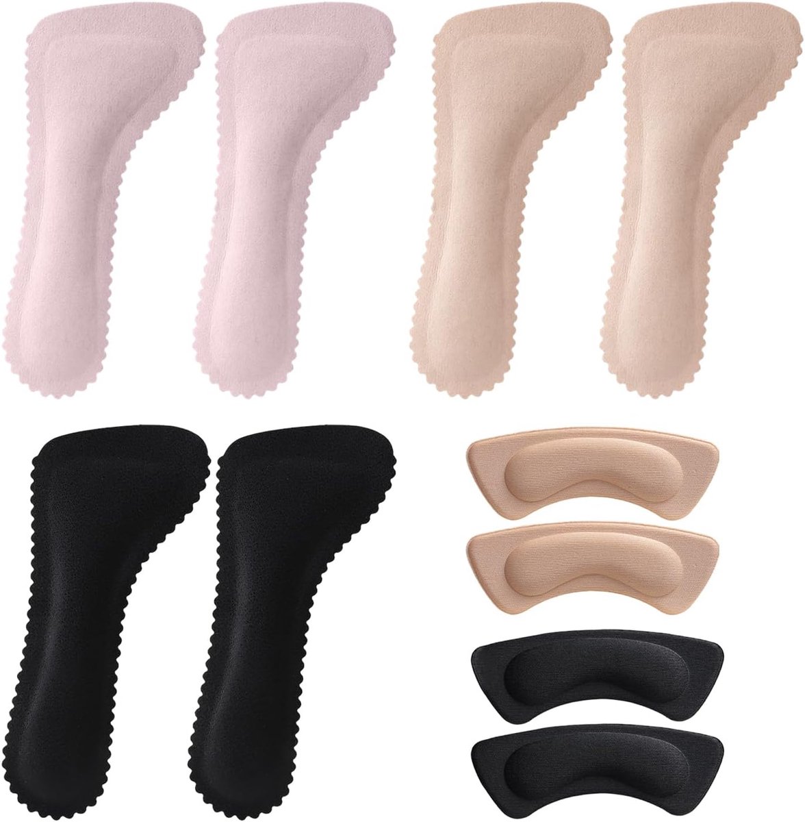 3 paar inlegzolen voor damesschoenen, 2 paar hielinlegzolen, sandalen, comfortabele inlegzolen, antislip inlegzolen voor dames, zelfklevende inlegzolen voor dames