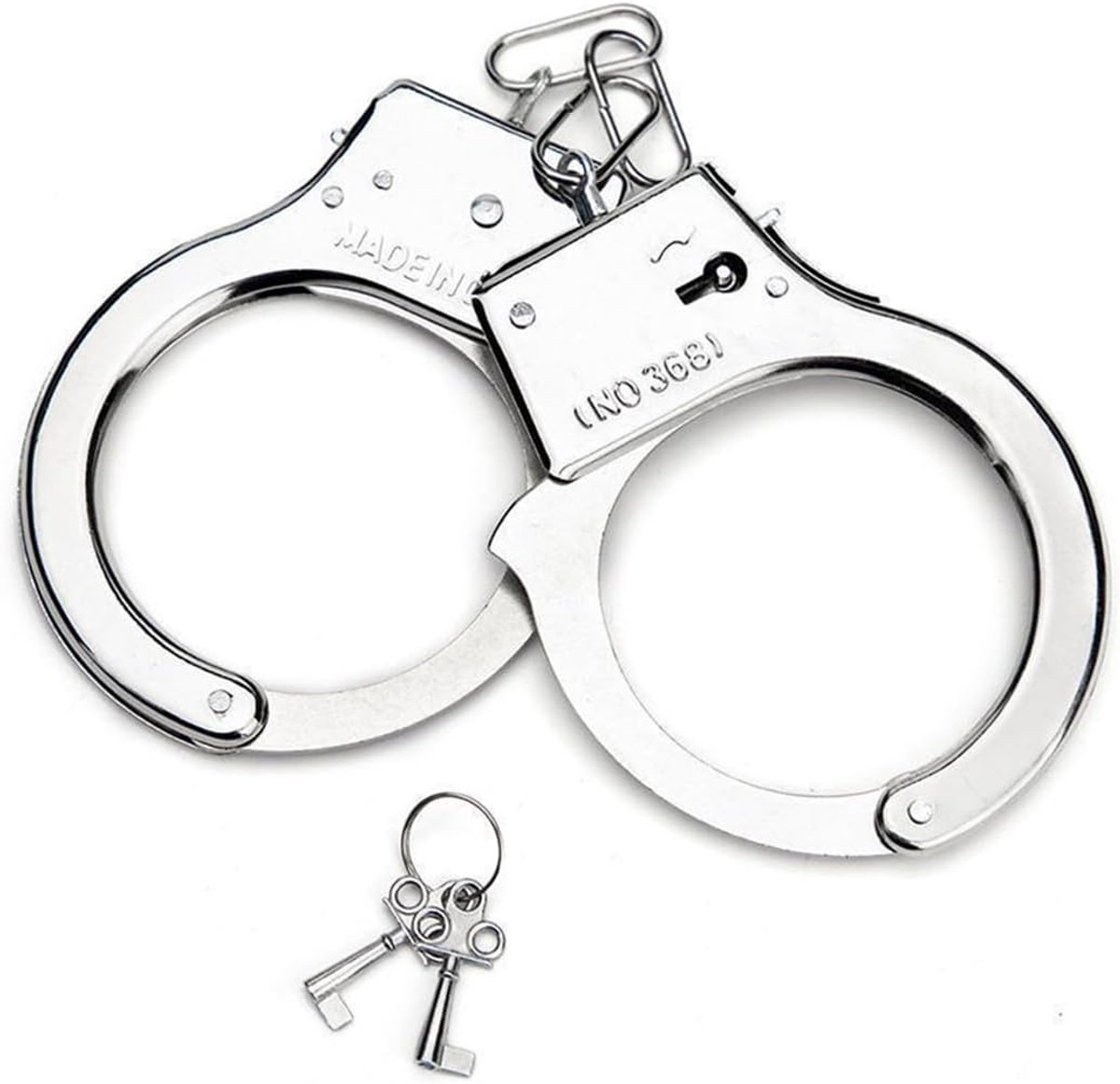 Handboeien van metaal met sleutel, politiehandboeien, speelgoed geschikt voor kinderen, van metaal, voor rollenspellen, met 1 sleutel, speelgoed voor veiligheid, cosplay, cadeau