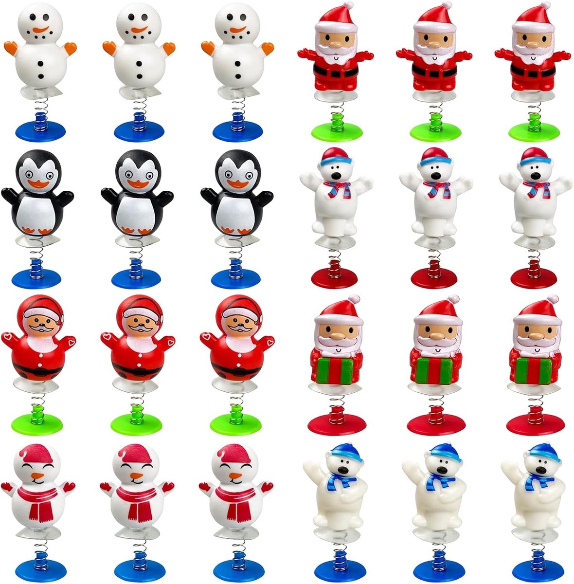 Speelgoed, 24 stuks veerspeelgoed, Kerstmis pop-up speelgoed, Roly Poly Wobbler speelgoed, Spring Launchers Toys, Kerstmis gastgeschenken cadeautje kinderverjaardag