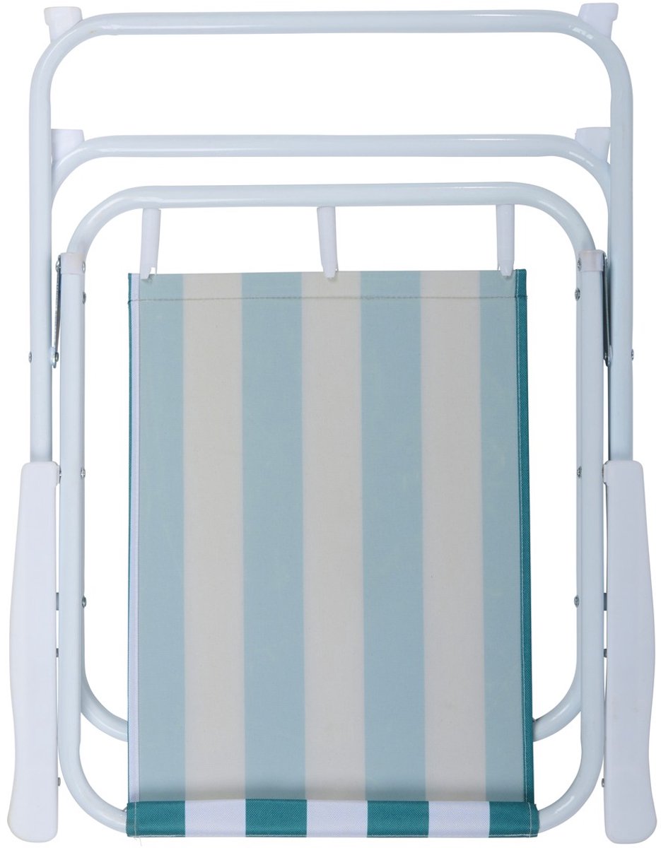 Merkloos / Sans Marque No brand opvouwbare campingstoel groen-wit gestreept - compact en opvouwbaar ontwerp - ideaal voor camping en strand - eenvoudig te dragen en op te bergen - 51x45x75 cm