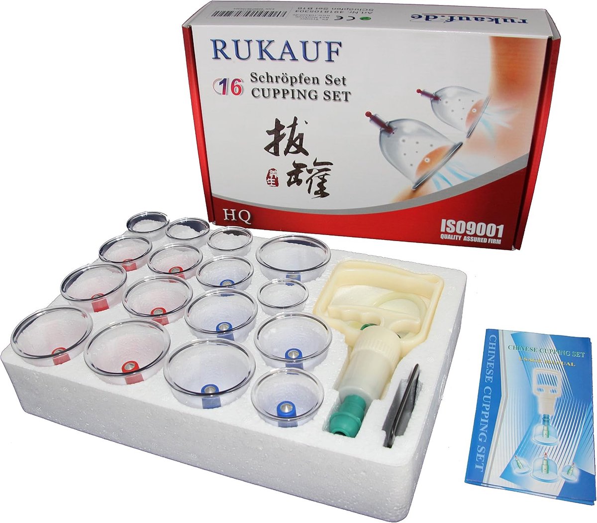 HQ 16 stuks Vakuum Cupping Set met magnetische koppen / Acupunkture therapie - ShopVlot