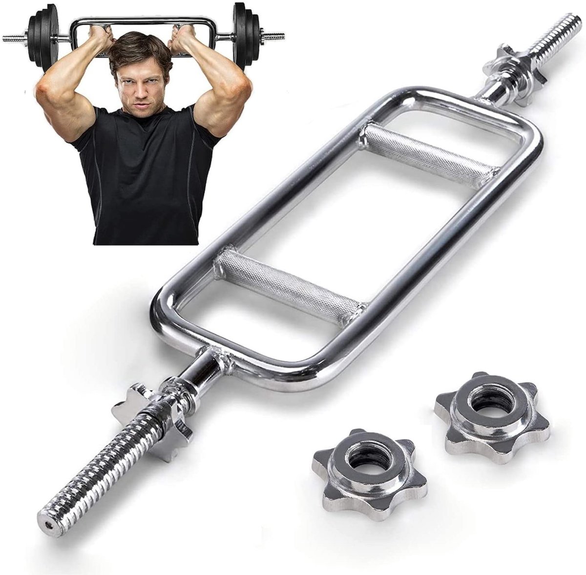 tonchean EZ Curl Bar Tricep Gewichtsbalk 34" voor 1 Inch Gewichtsschijven - ShopVlot