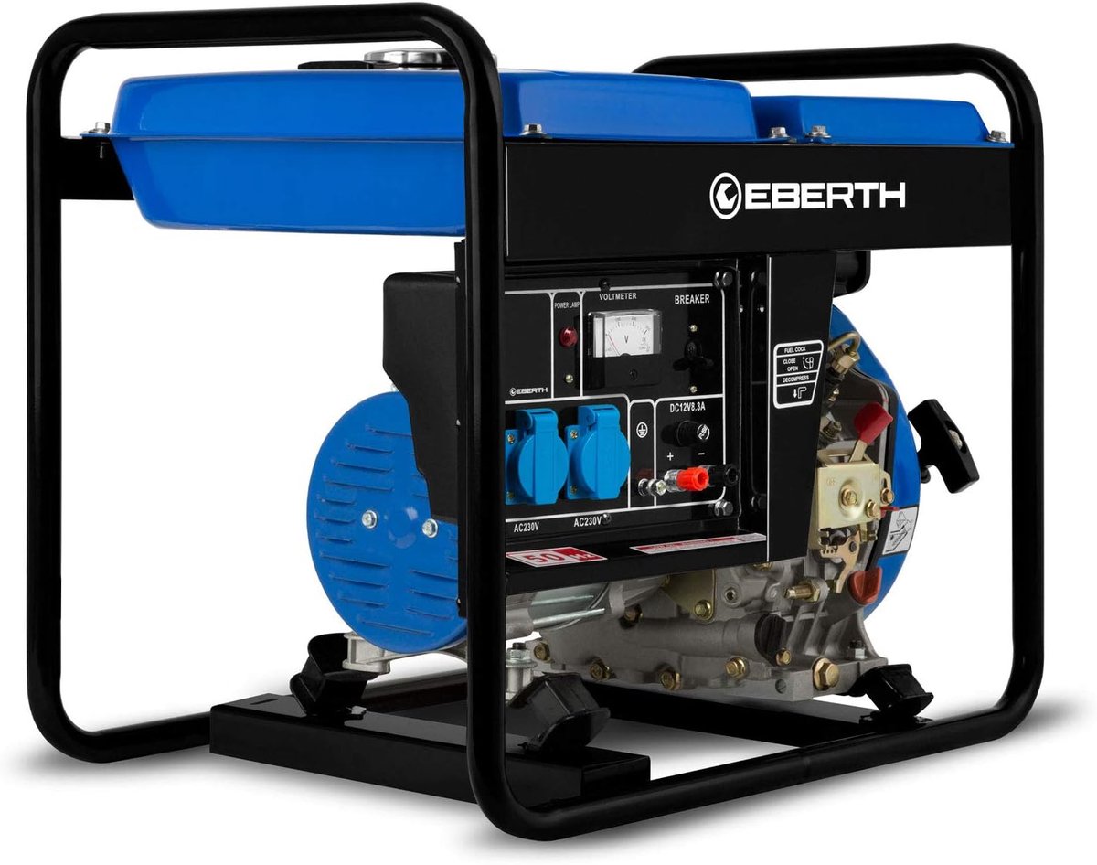 2000 Watt Noodgenerator met Diesel Motor - 70 x 48 x 57 cm | Industrohome