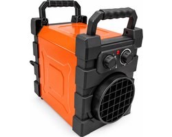 Bouwkachel 3000W – Elektrische Ventilatorkachel – 2 Warmtestanden – Thermostaat – IP24 – Oranje