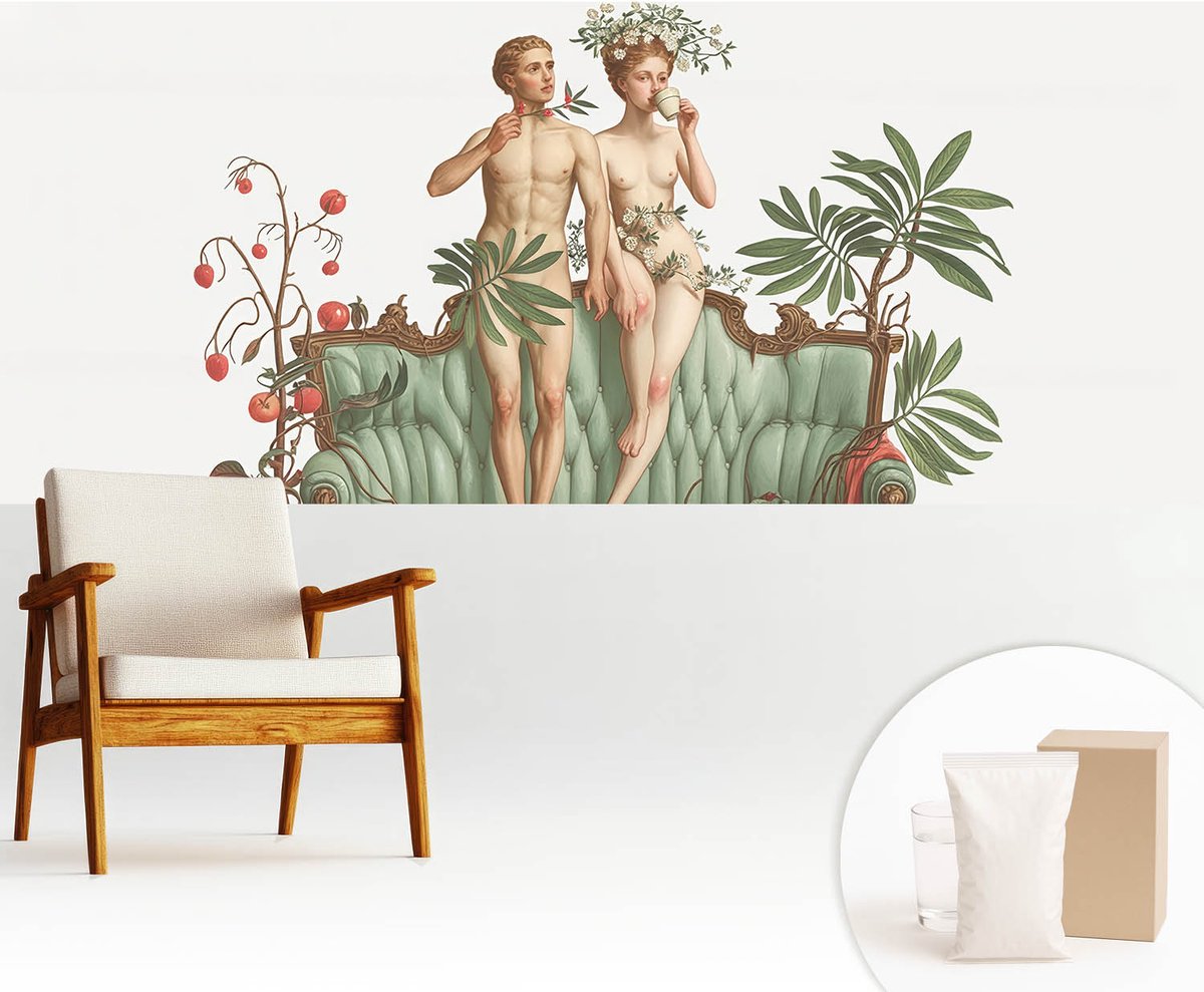 Wallfluent Fotobehang - Groente Vliesbehang - 250x104 cm - Mysterieuze Elegantie Muurschildering - Slaapkamer behang Deel - Fotobehang Vlies - Slaapkamer behang