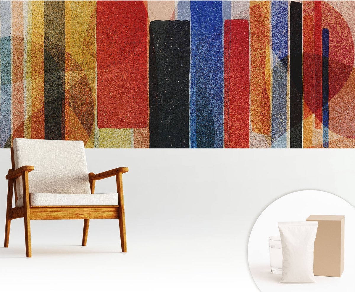 Wallfluent Fotobehang - Zwart Vliesbehang - 250x104 cm - Geometrische Vormen Muurschildering - Slaapkamer behang Deel - Fotobehang Vlies - Gang behang