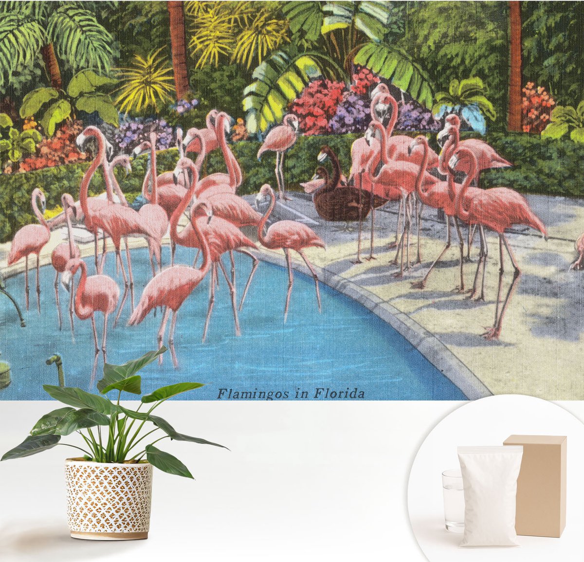 Wallfluent Fotobehang - Groente Vliesbehang - 152x104 cm - Exotische Scène Fotobehang Vlies - Woonkamer behang Dieren - Muurschildering - Woonkamer behang