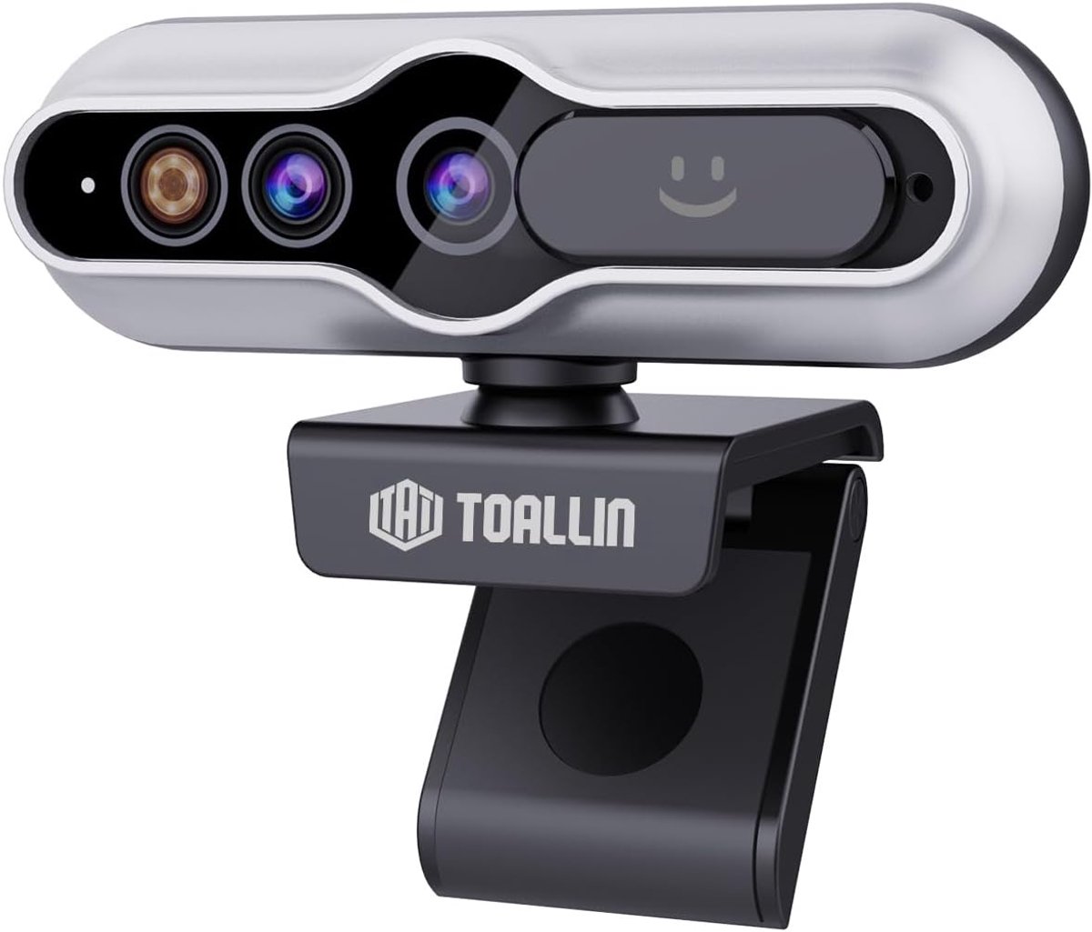 SnelShoppen - 2K QHD Webcam met Windows Hello, Gezichtsherkenning, 5MP Autofocus, USB Webcam met Microfoon en Privacy Shutter voor Thuiswerk en Online