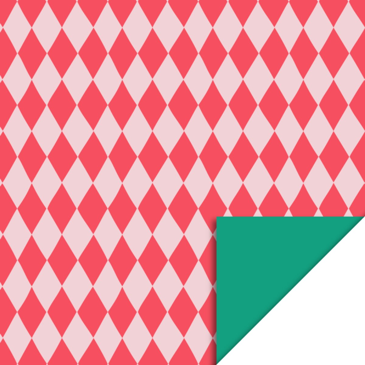 Het Inpakhuis - Cadeaupapier - Inpakpapier - Kadopapier - Harlequin Red - Green - 70cm x 3mtr