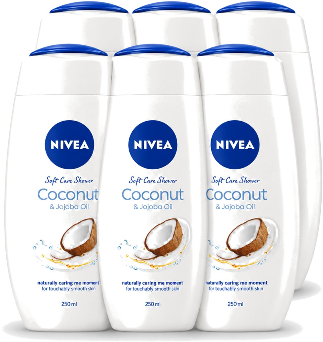 6 x Nivea - Huid Beschermende Douchecreme - Kokosnoot - 250 ml - Voordeelverpakking - 6 stuks