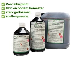 SuperFoliar - Bladvoeding - Plantvoeding - Versterkt de plant - Snelle opname - Sterk Concentraat - Natuurlijke Plantenvoeding - 100% Natuurlijk - 0,5 liter