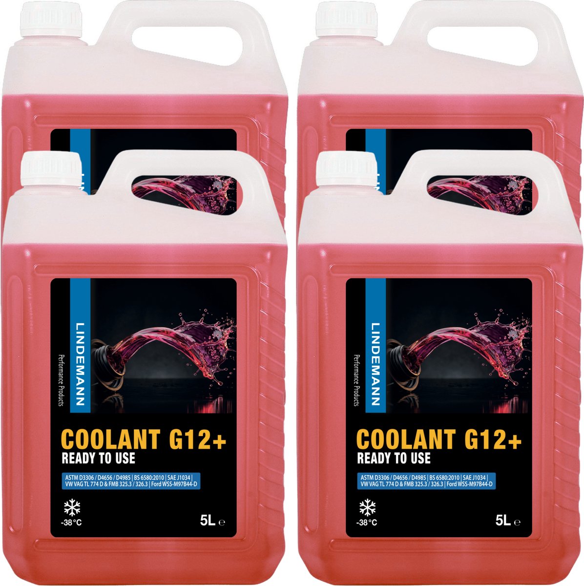 Lindemann Koelvloeistof G12+ - Koelvloeistof Auto Roze - Coolant - Vorstbescherming - 5L (4-pack)