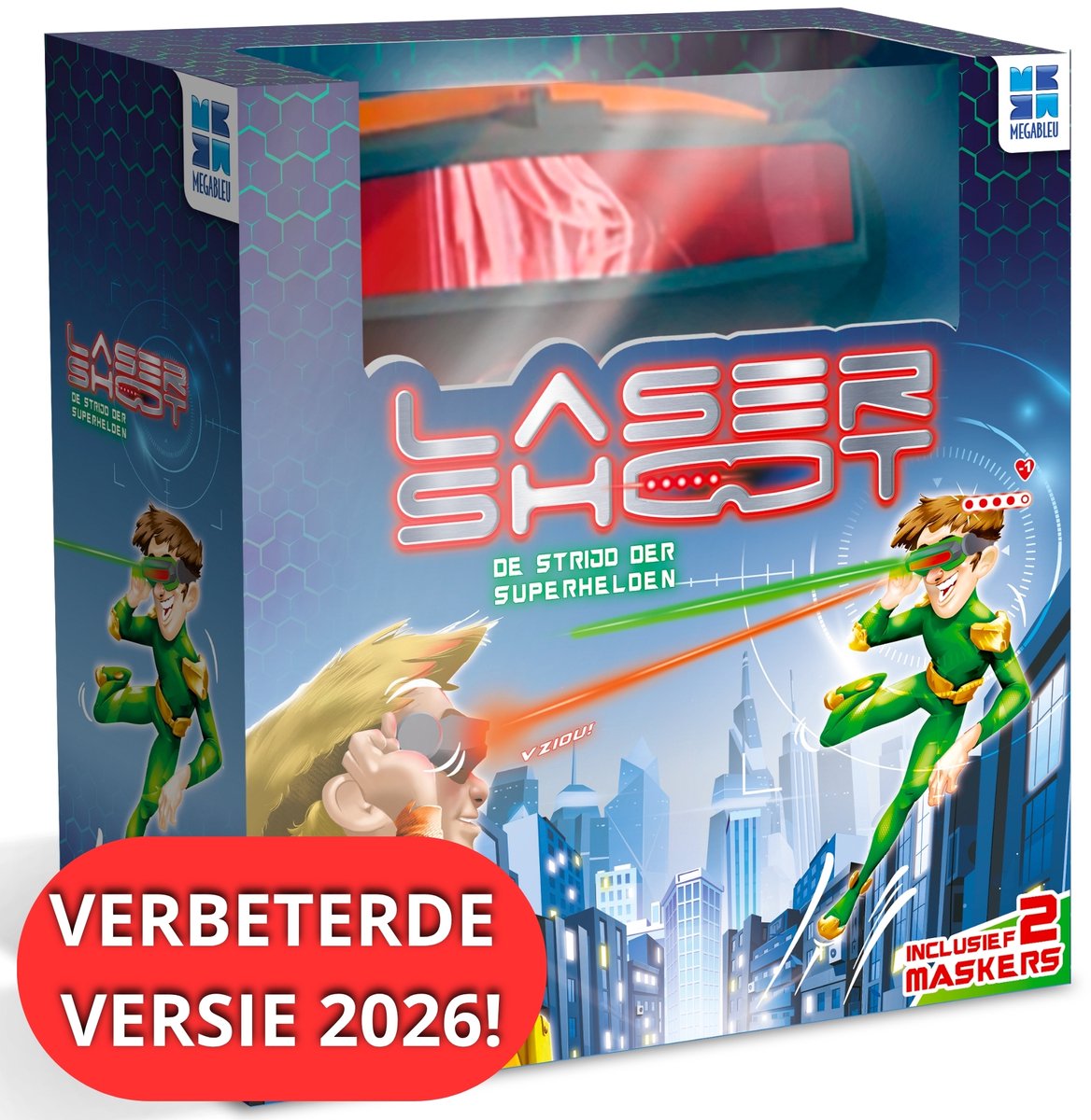 Megableu Laser Shoot [Verbeterde Versie 2026] - Spannend Actiespel voor Kinderen - Lasergame met Elektronische Bril - Vanaf 6 Jaar - Indoor & Outdoor