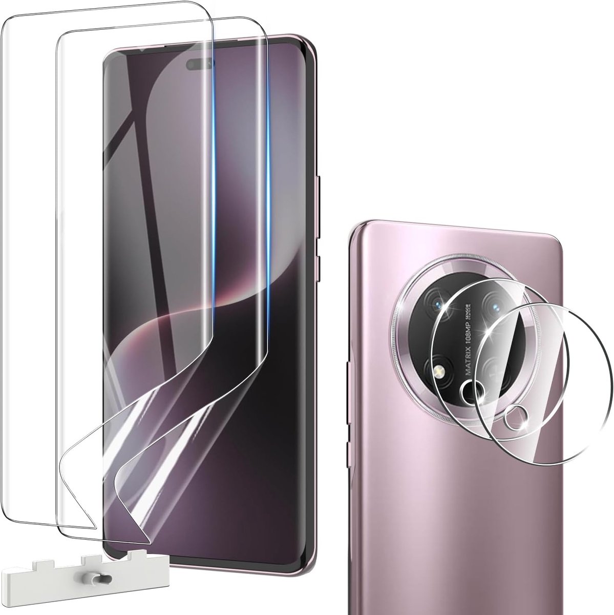 2+2 Pack Screen Protector voor eer magic 7 lite, met cameralensbeschermer, volledige dekking zachte flexibele TPU-film voor eer magie 7 lite met eenvoudige installatiegereedschap
