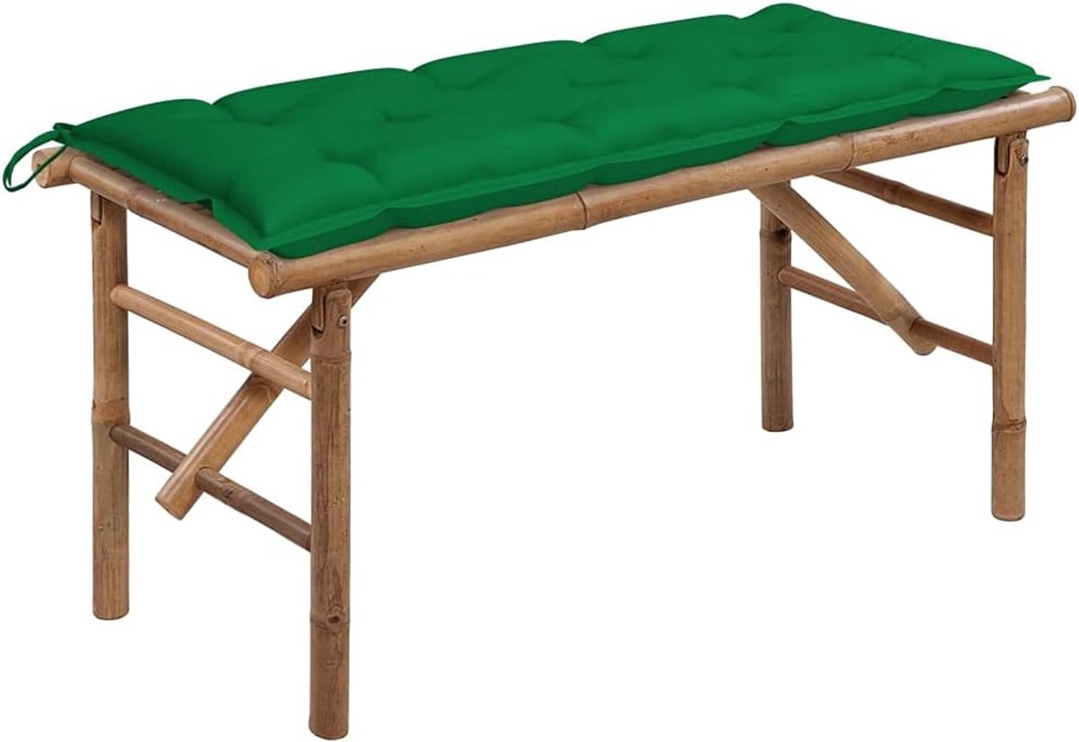 Bamboe zitbank 118 cm met kussen
