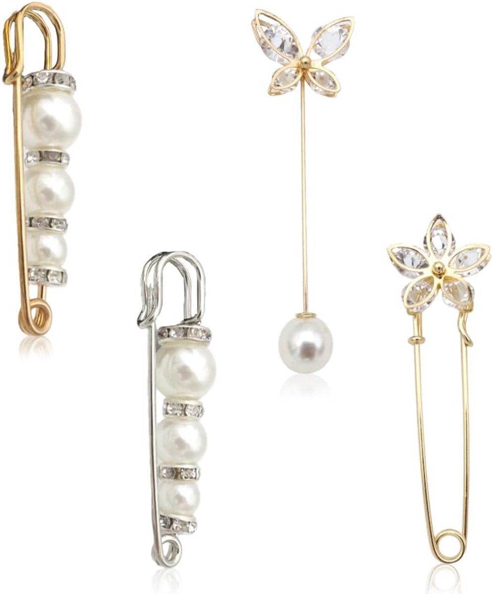 Broches voor dames, veiligheidsspelden, broche met kunstparels, zonder naden, broek, taille, trui, sjaal, muts, lapel pin, veiligheidsspeld voor trui, jurk, overhemd