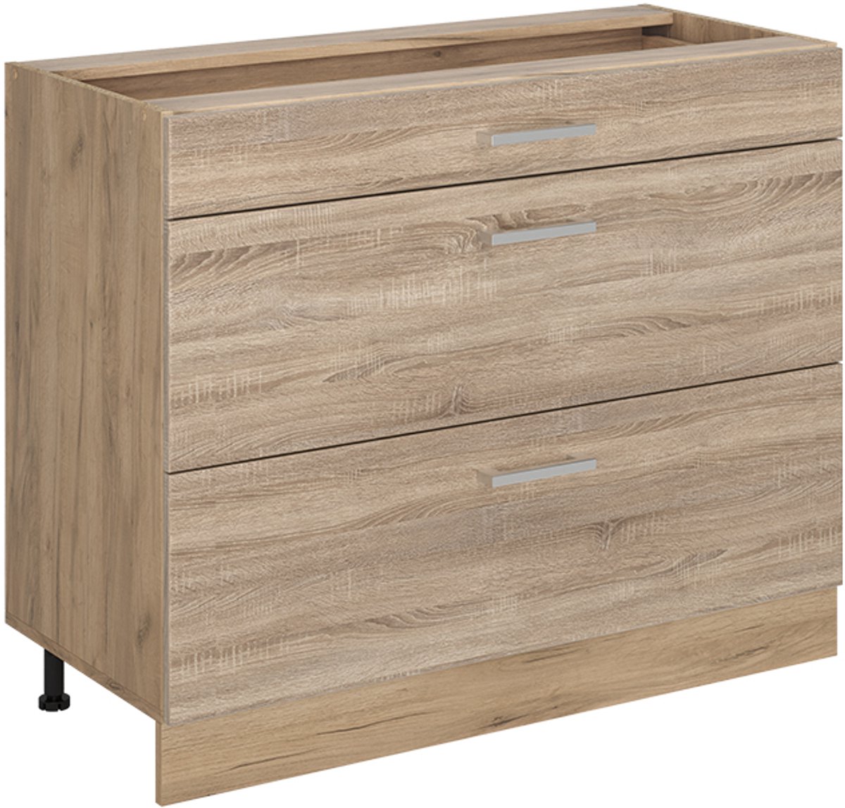 Vicco Keukenonderkast R-Line, Sonoma/Goudkleurig Eiken, 100 cm zonder werkblad