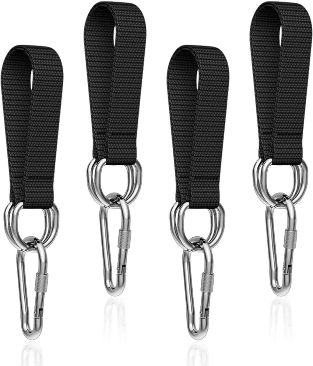 4 Stukken Zwarte Verbindingsbanden, 4 Delen Metalen Karabijnhaak, Creatieve Swingfixatiekit, Multifunctionele Riemtape, Hangmataccessoires.
