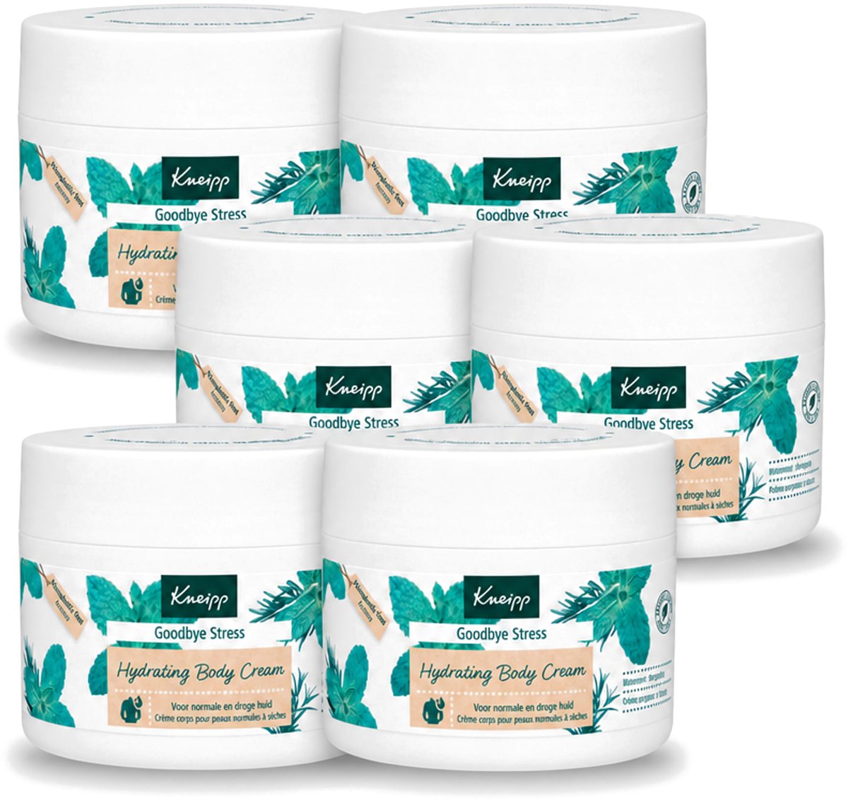 6 x Kneipp - Body crème - Goodbye Stress - Watermunt & Rozemarijn - 200 ml - Voordeelverpakking - 6 stuks