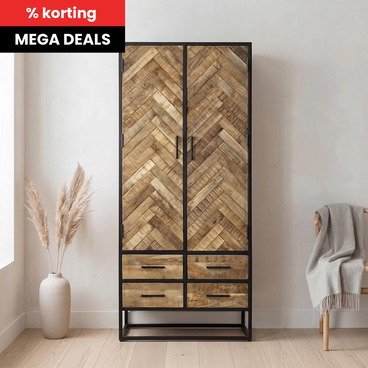 Mangohouten Kast Toronto 80 cm Mahom
