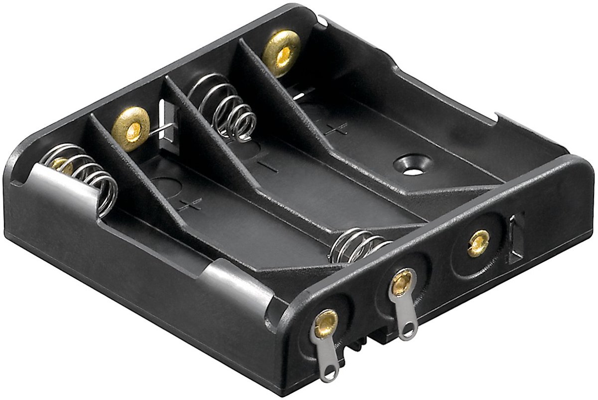 Goobay 4x AAA (Micro) batterijhouder, Soldeerstrip (U), Bulk