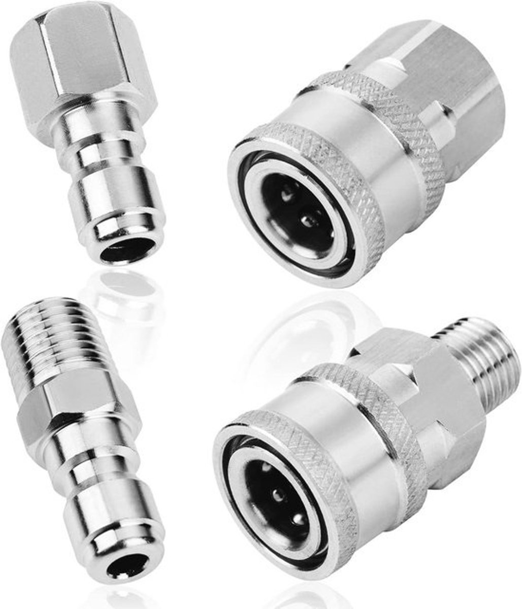 Hogedrukreiniger Koppeling 1/4 inch Quick Connect Plug Roestvrij Staal