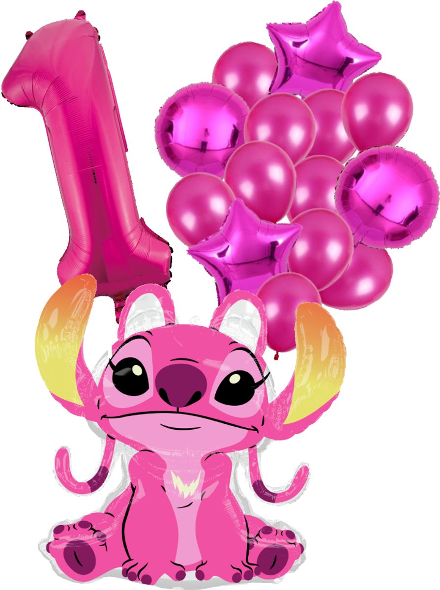 Angel Ballon Set - 97x90cm - Folie Ballon + Ster Ballonnen - 1 jaar | Disney