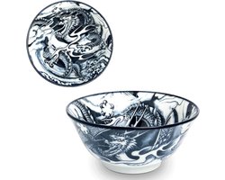 Udon Bowl XL - Zwarte Draak - Ramen, Miso, Soep, Ontbijt, Fruit, Poke, Muesli, Rijst, Salade Kom - Snacksschaaltjes - Slakom - Noedels Kom - Fruitschaal