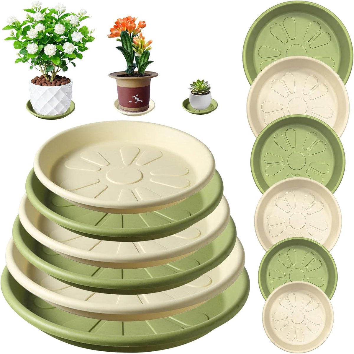 Onderzetter voor planten, ronde onderzetters, bloempotonderzetters, bloempotonderzetters, ronde onderzetters voor planten binnen en buiten