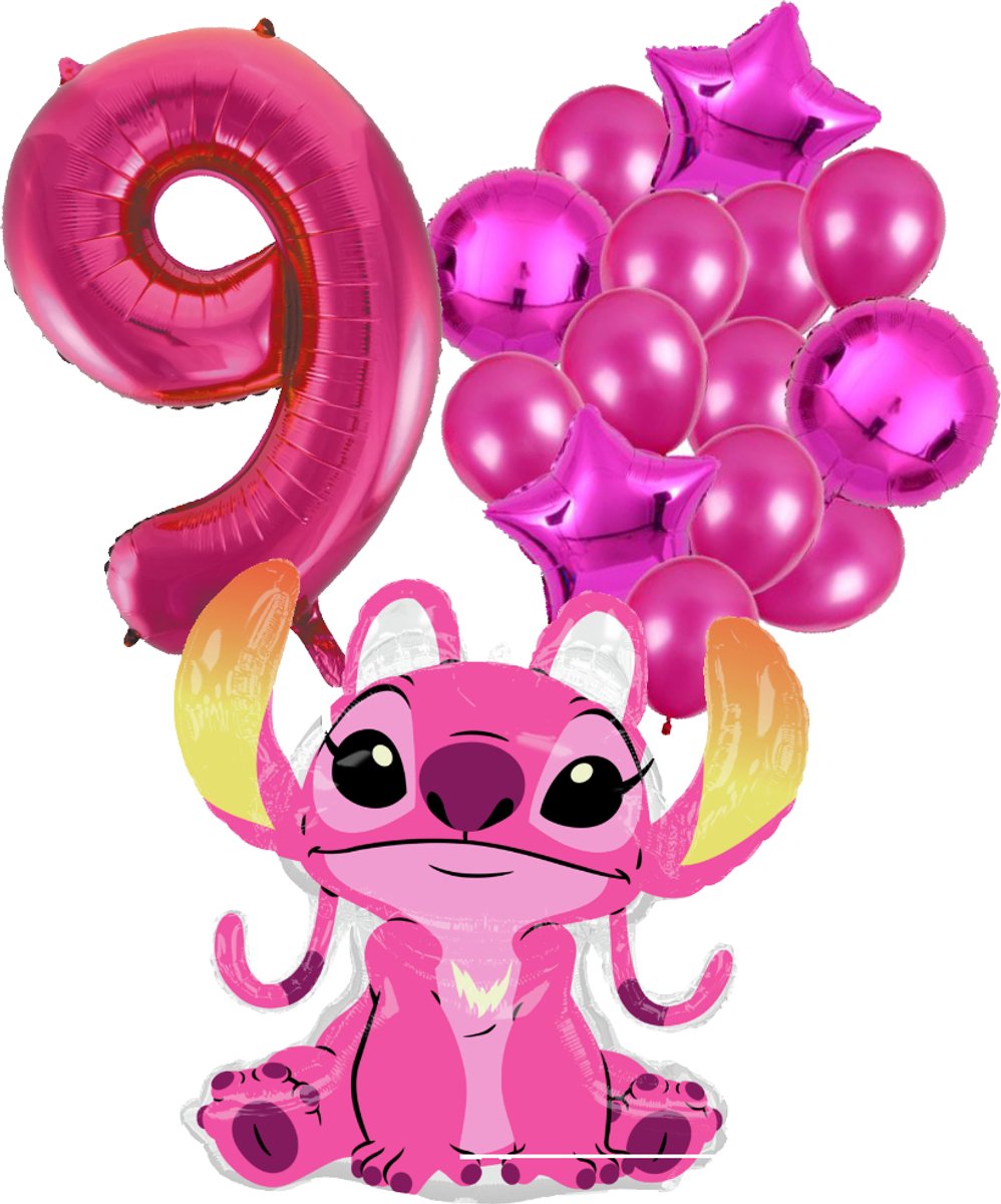 Angel Ballon Set - 97x90cm - Folie Ballon + Ster Ballonnen - 9 jaar | Disney