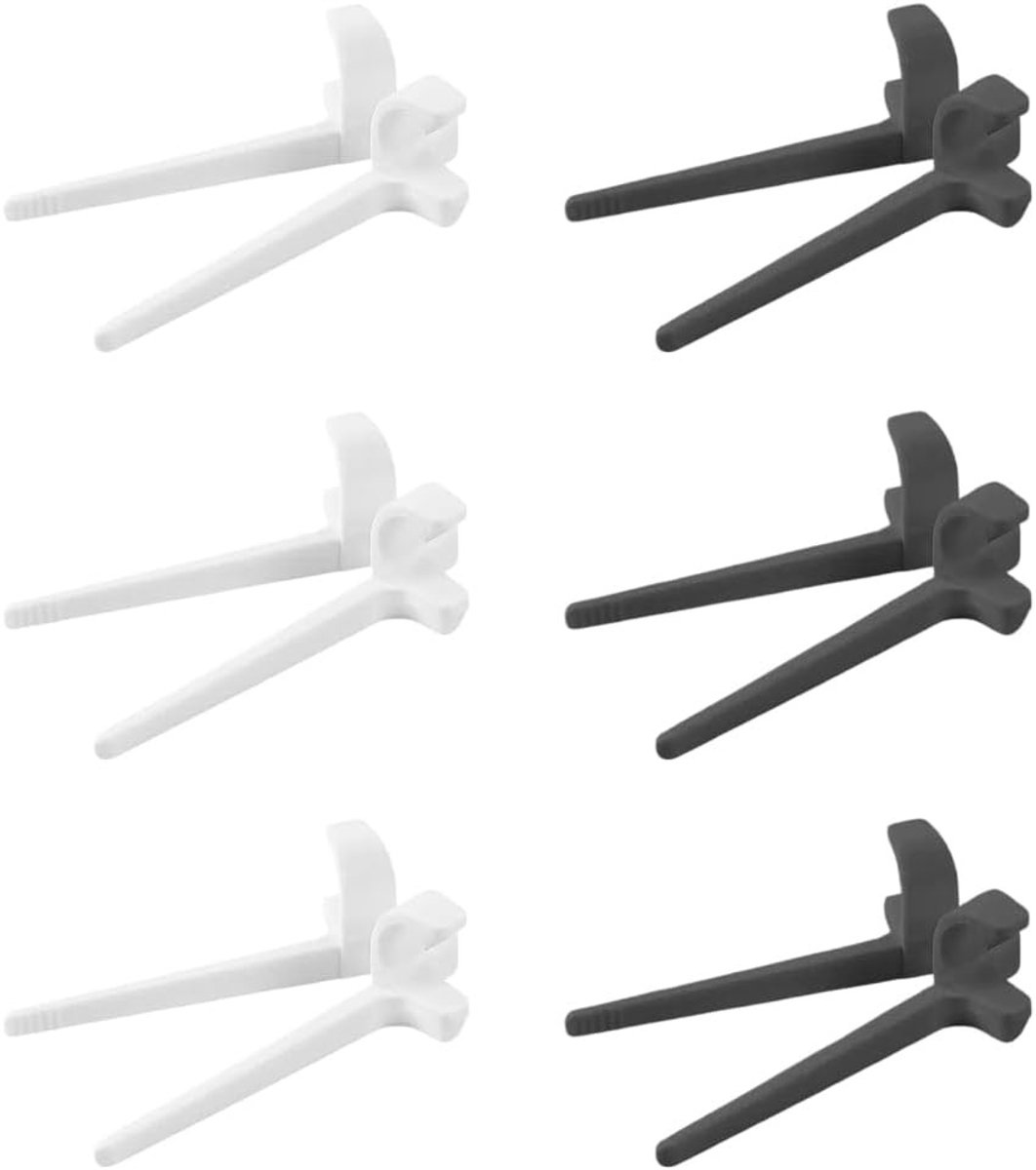 Set van 6 Snack Finger Tangen (3 Zwart + 3 Wit), Handige Snackhulp voor Gamers en Kantoor, Ideaal voor Snacken zonder Rommel